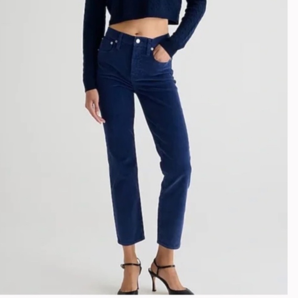 New J.Crew Vintage Slim-Straight Corduroy Pants Blue Office Fall NWT high rise